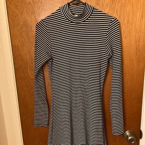 American Apparel Striped Mock Neck